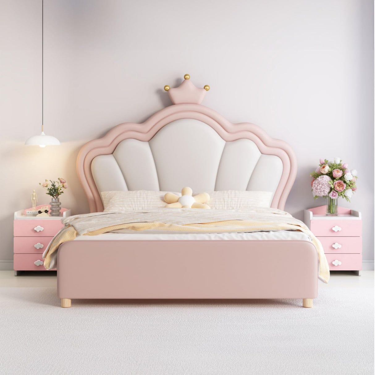 Nightstand with 3 Drawers, Storage for Kids Girls Bedside Table, Small Checkered Dresser for Bedroom