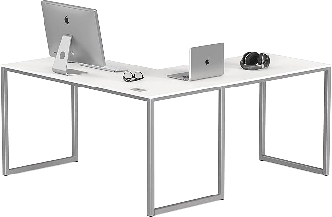 Mission 48 x 48 Inches L-Shape Home Office Computer Desk, White