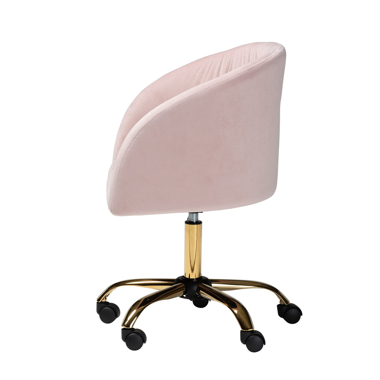 Office Chair, One Size, Blush Pink/Gold