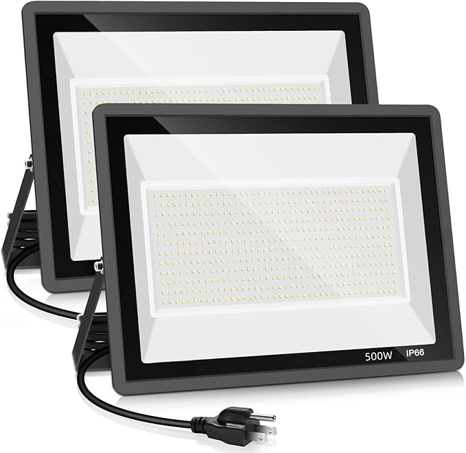 500W LED Flood Light Outdoor,2750W Equivalent Super Bright FloodLight with Plug