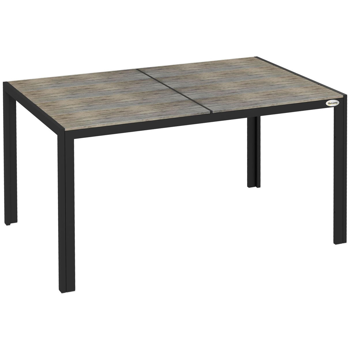 Outdoor Dining Table for 6 People, Aluminum Rectangular Patio Table