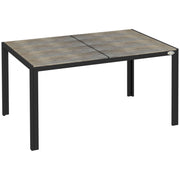 Outdoor Dining Table for 6 People, Aluminum Rectangular Patio Table