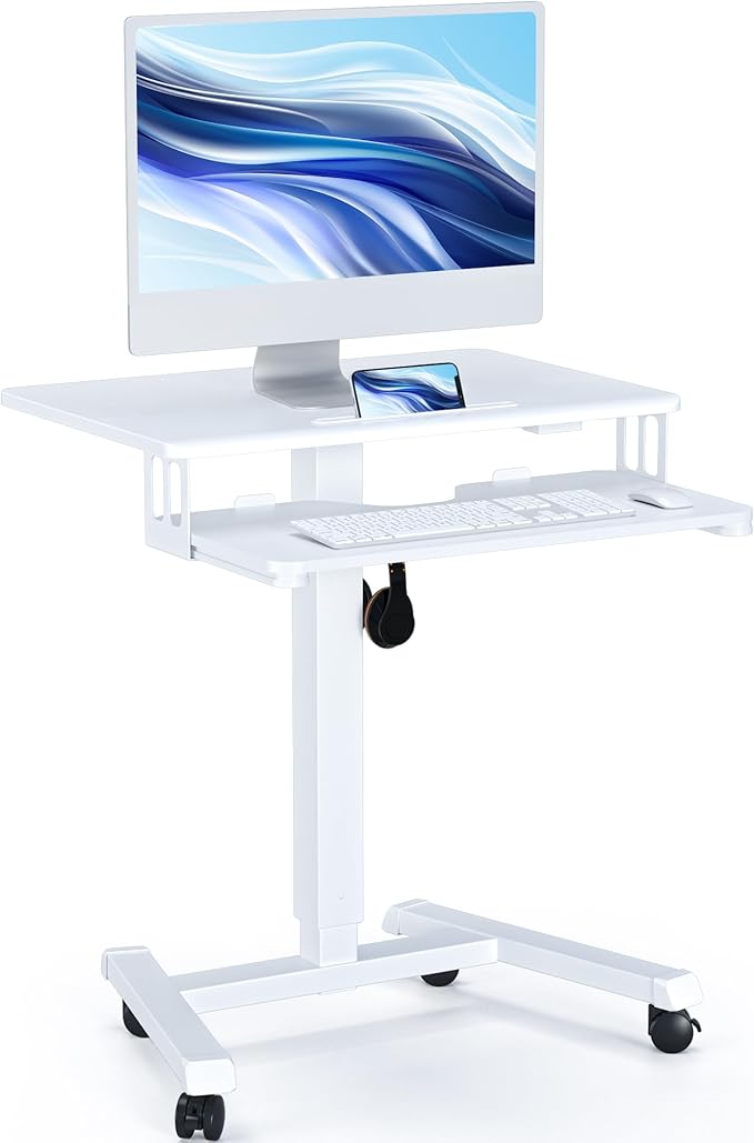 Mobile Standing Desk with Keyboard Tray, Mobile Podium