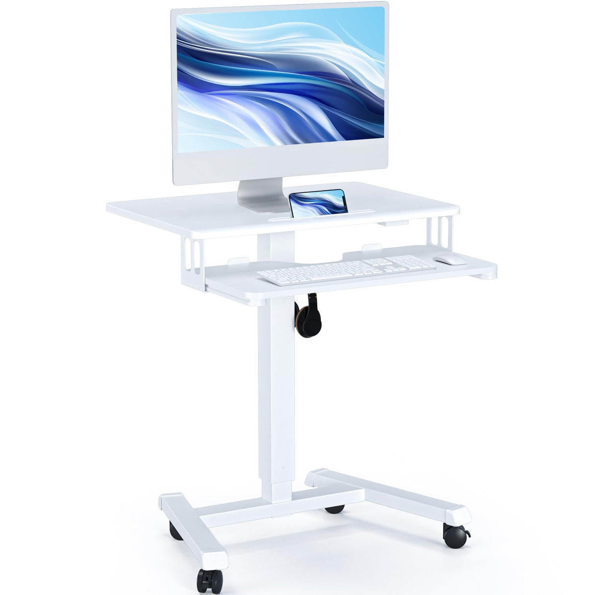 Mobile Standing Desk with Keyboard Tray, Mobile Podium