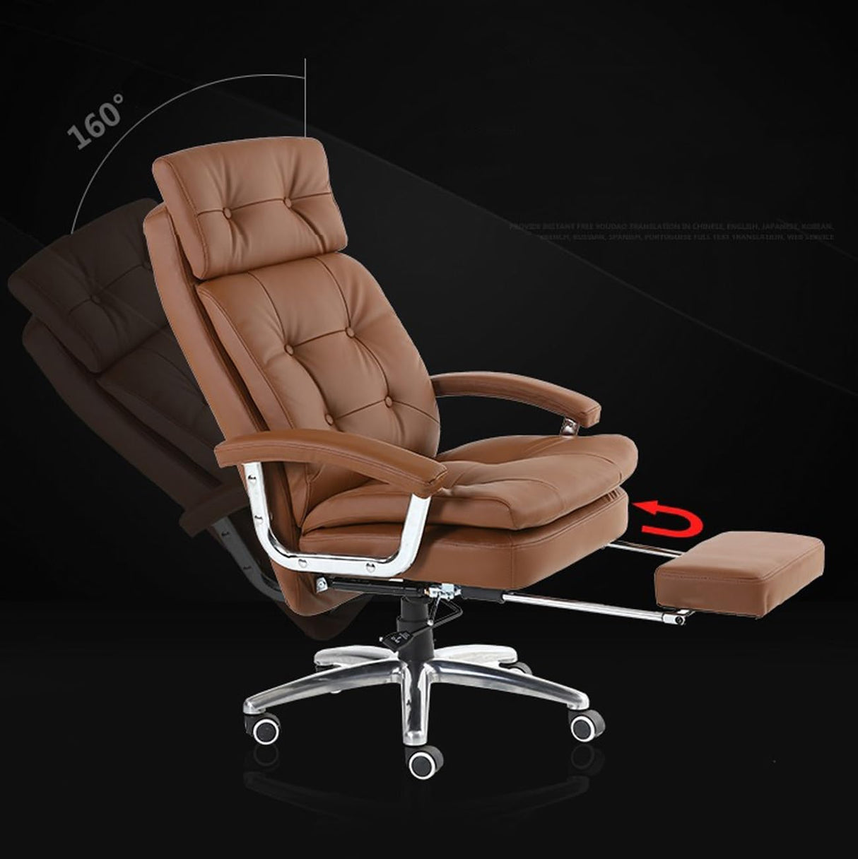 Ergonomic Office Chair, Sedentary Comfortable Cow Leather Executive Chair Boss Chairs