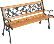 Outdoor Bench Metal Garden Bench, Wood Patio Benches