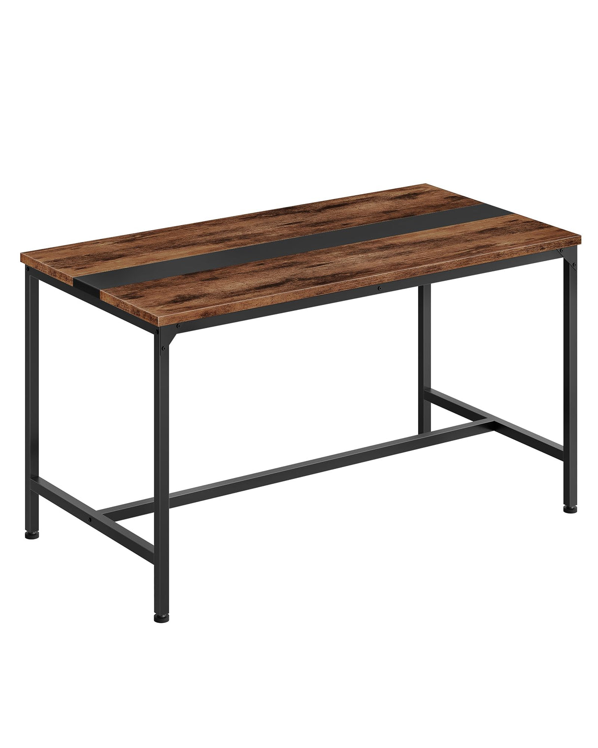 47.2" Rectangle Dining Table for 6 - Rustic Brown & Black