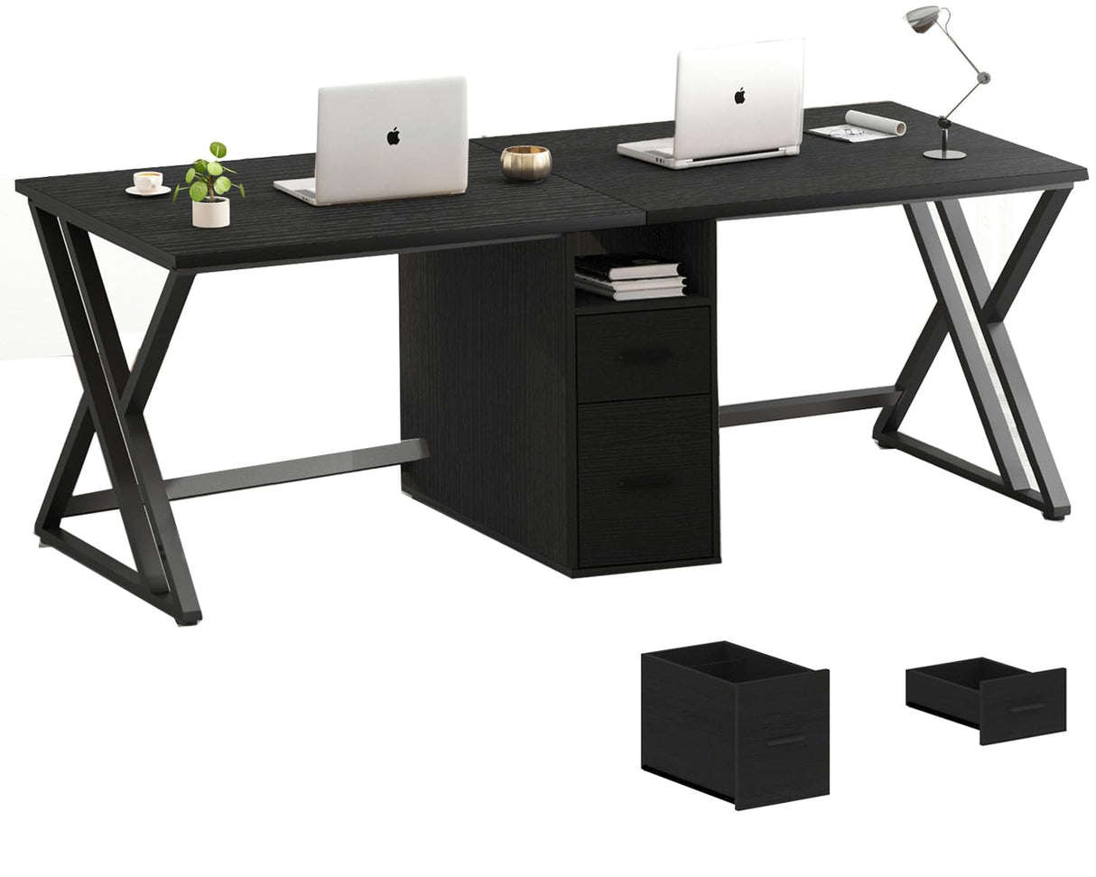 L Shaped Modern Computer Home Office Gaming Desk with Keyboard