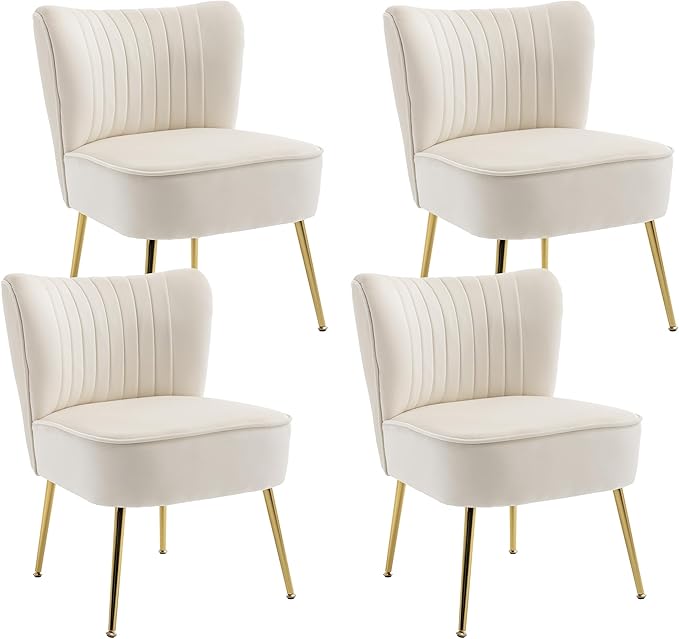 Modern Velvet Upholstered Accent Chair Set of 2,Mid Century Living Room Chairs