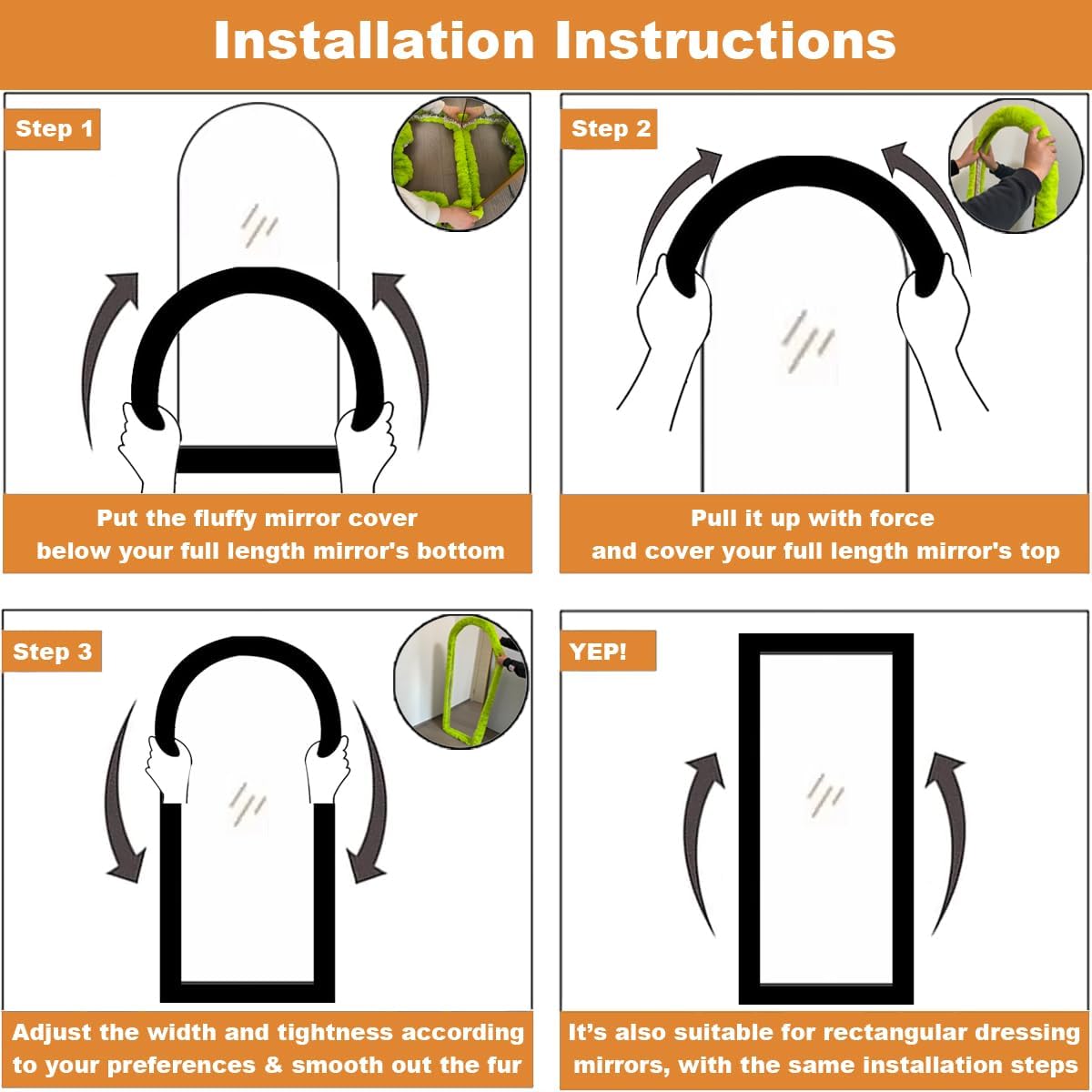 Full Length Mirror Cover Universal Ultra Soft Non-Slip Cover Free Standing Full Body Mirror