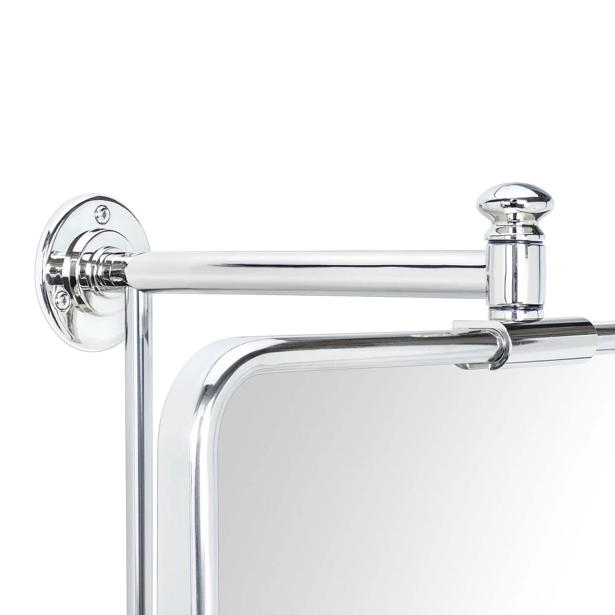 Chrome Rounded Rectangle Pivot Bathroom Mirror 14 x 22 Inch