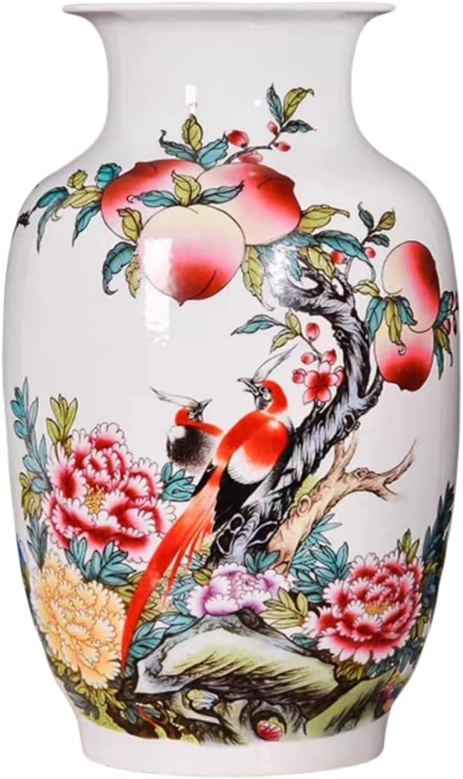 Chinese Ceramic vase with Stand White Large Chinese vase Porcelain Flower vase