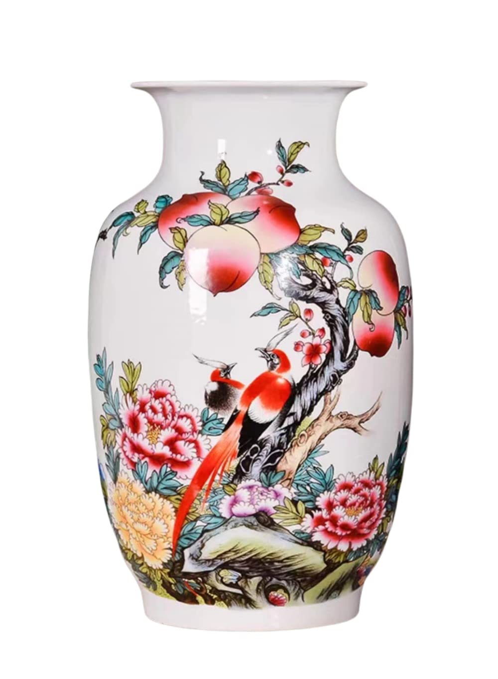 Chinese Ceramic vase with Stand White Large Chinese vase Porcelain Flower vase