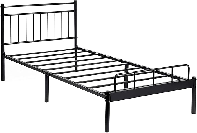 Luna Metal Modern Bed Frame with Storage Space for Kids, Teens, Bedroom