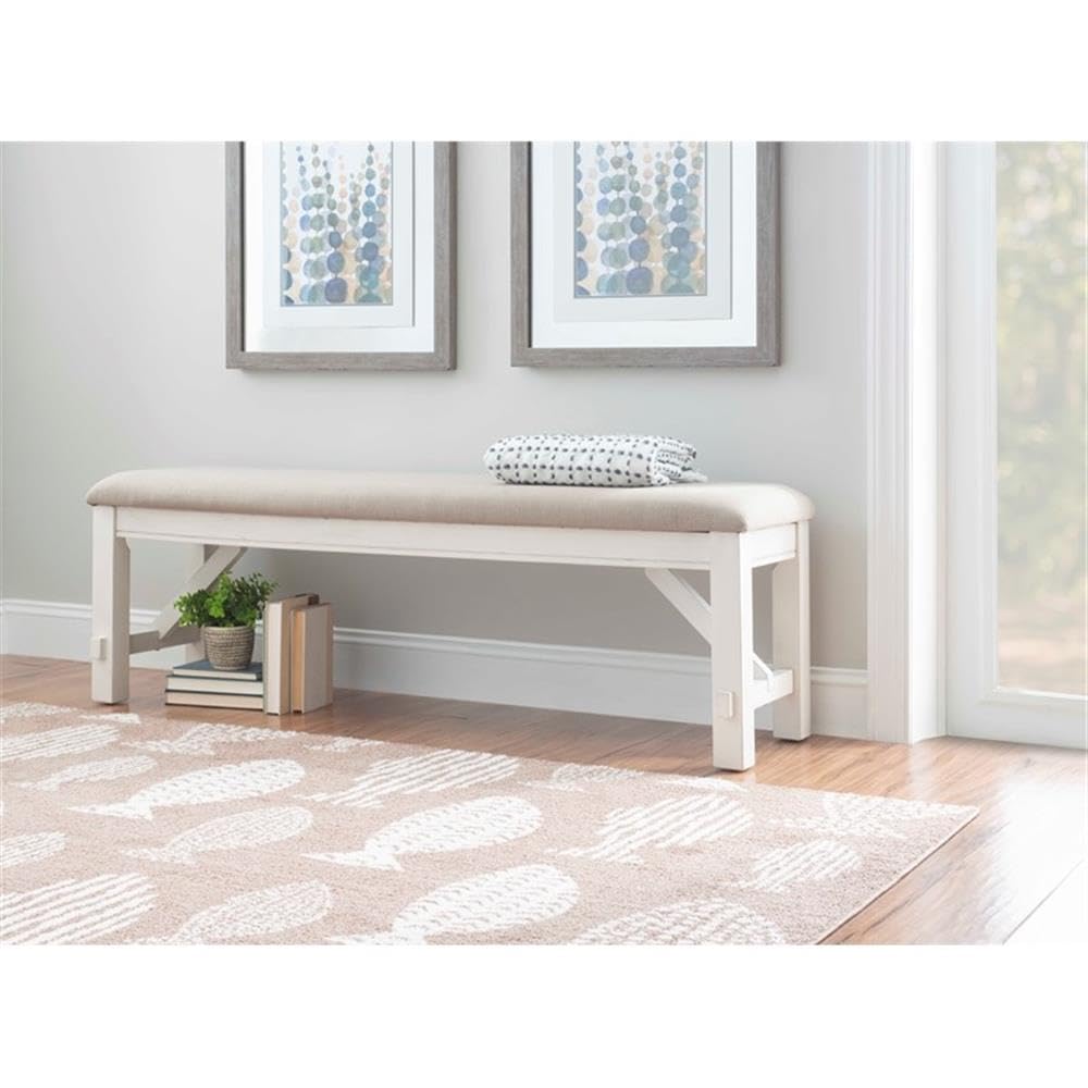 20" Transitional Fabric/Wood Bench