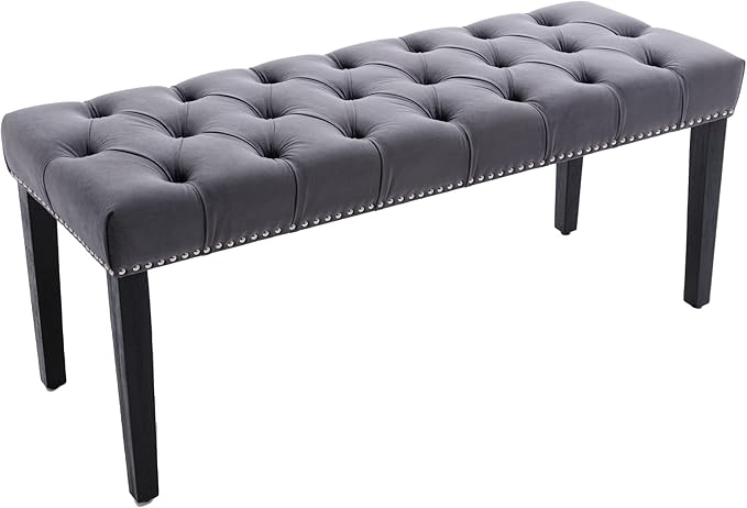 Button-Tufted Ottoman Bench, Upholstered Bedroom Benches