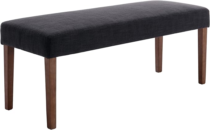 Farmhouse Linen Upholstered Dining Bench