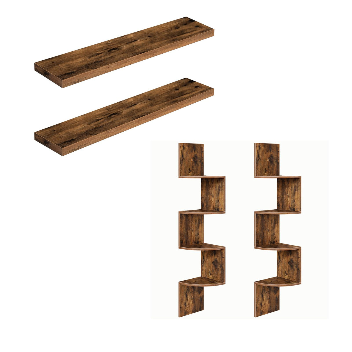 Floating Shelves and Corner Shelf Wall-Mounted, 39.4" Wall Shelf Set of 2,