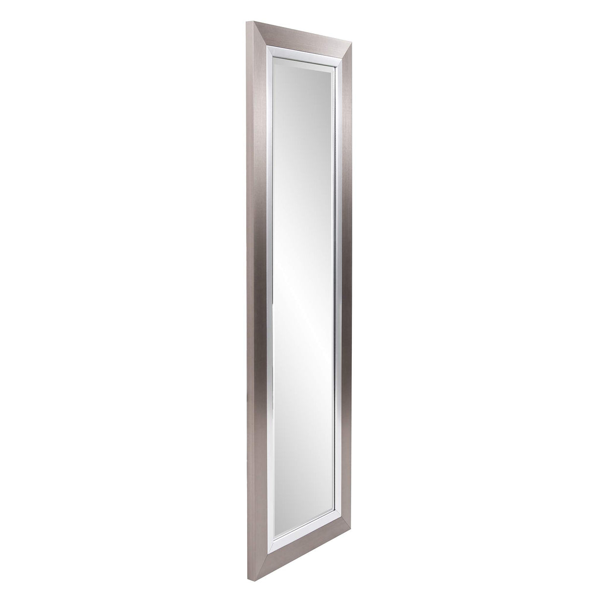 Chicago Tall Rectangular Mirror, Brushed Silver