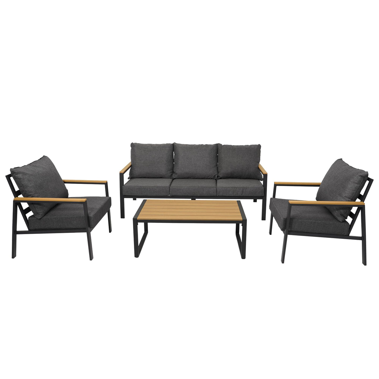 Patio Furniture Set, 4 Pieces Outdoor Furniture Patio Conversation Set with High Back