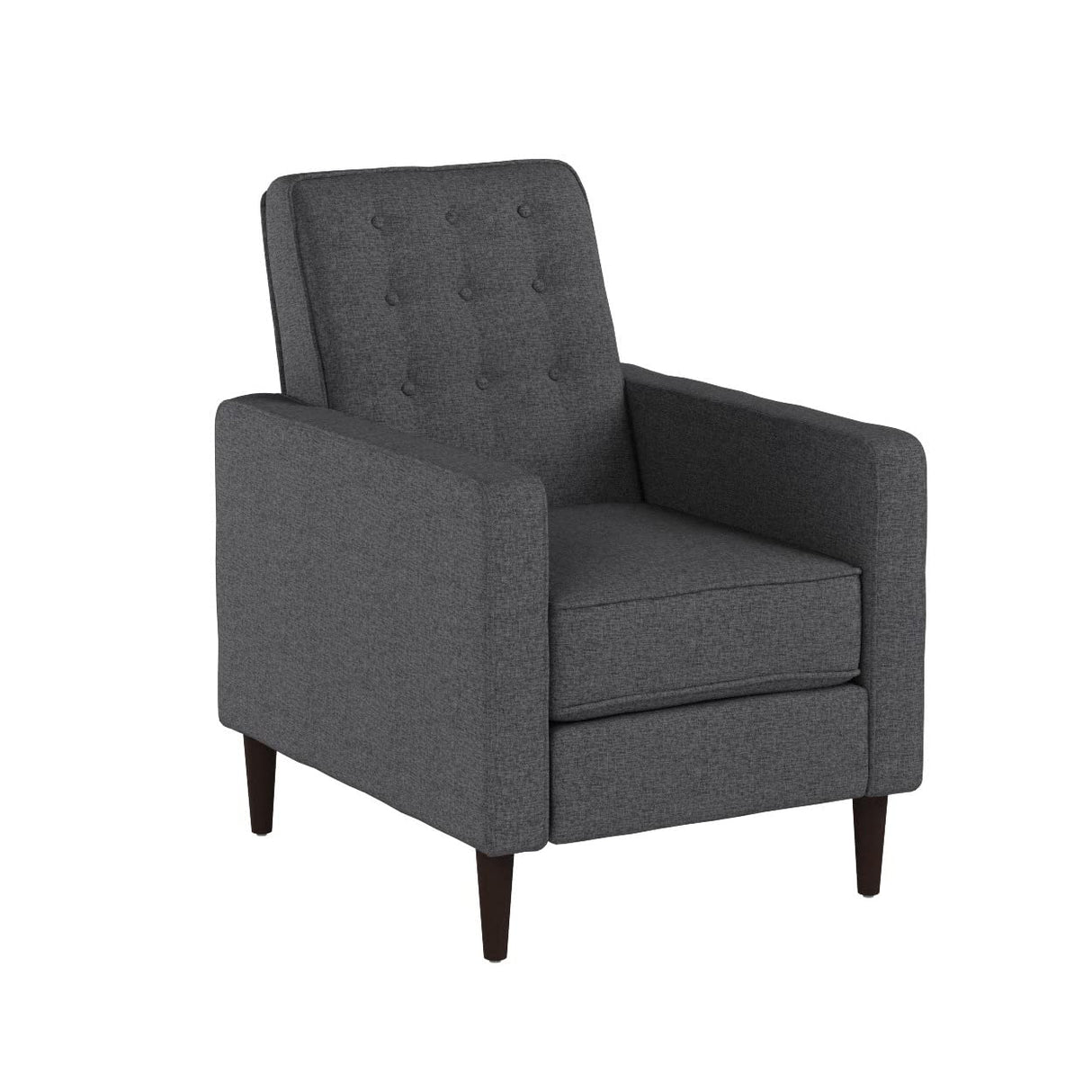 Mervynn Mid-Century Modern Fabric Recliner, Grey