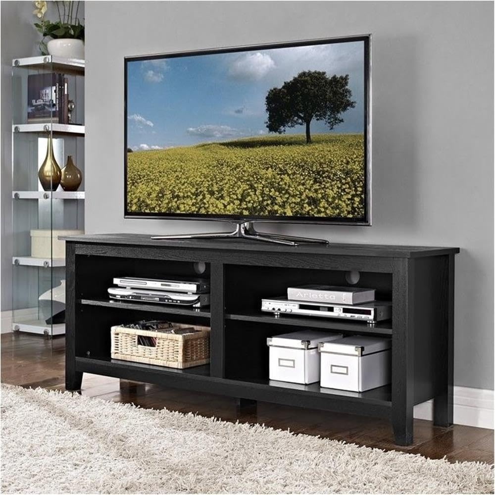 58" Minimal Rustic Farmhouse Wood TV Stand Console for TV's up to 64" Flat Screen