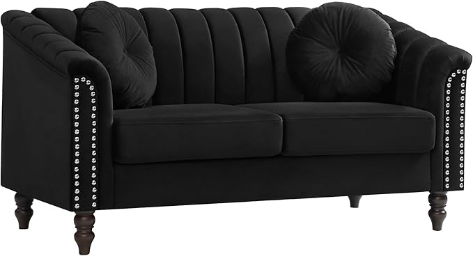 Sectional Sofa Set, Microfiber Chesterfield Upholstered Sofas Loveseat