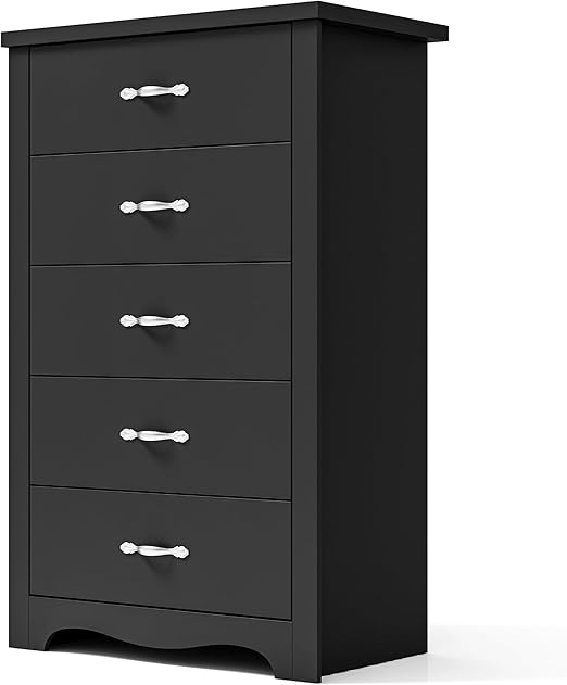 8 Drawer Double Dresser, Black Dresser