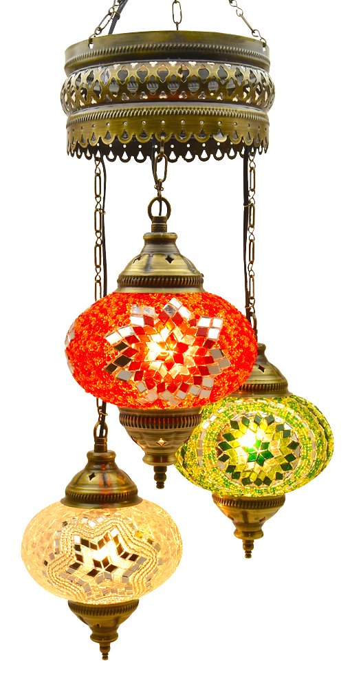 (Choose from 5 Designs) Turkish Moroccan Mosaic Glass Chandelier Lights Hanging