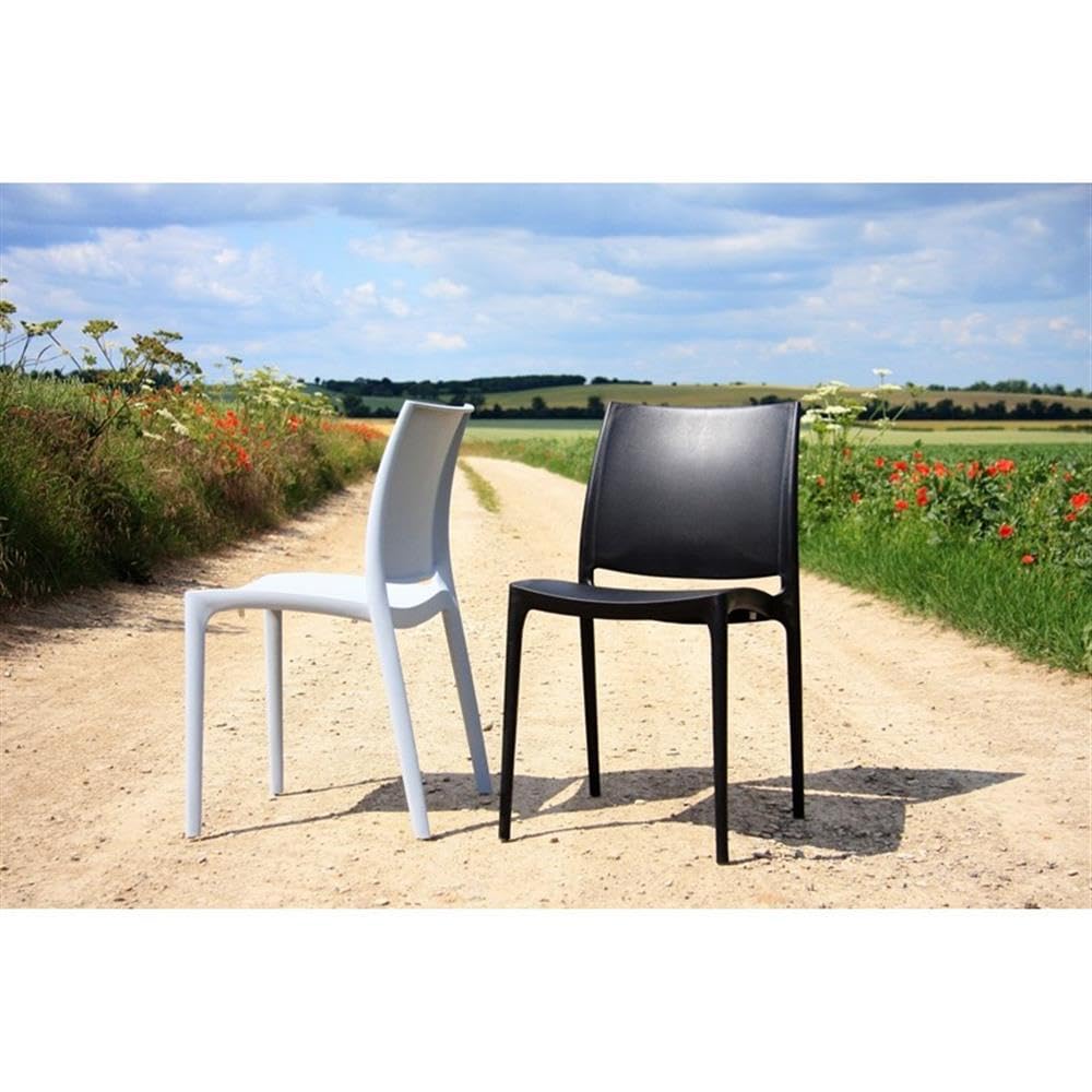 Maya Patio Dining Chair in Dark Gray (Set of 2)