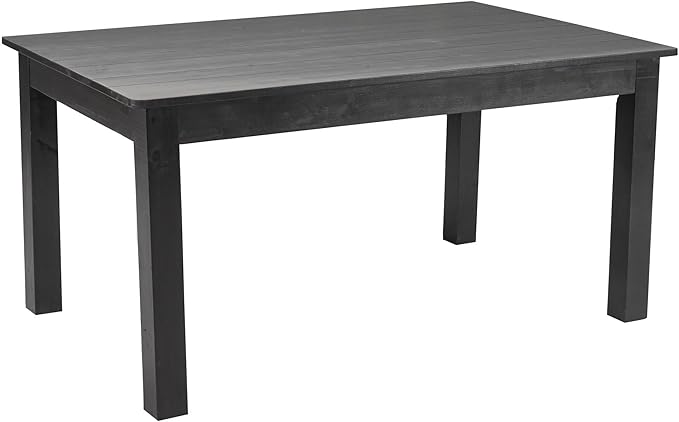 60" x 38" Rectangular Rustic Solid Pine Restaurant Table - Antique Farmhouse Dining Table