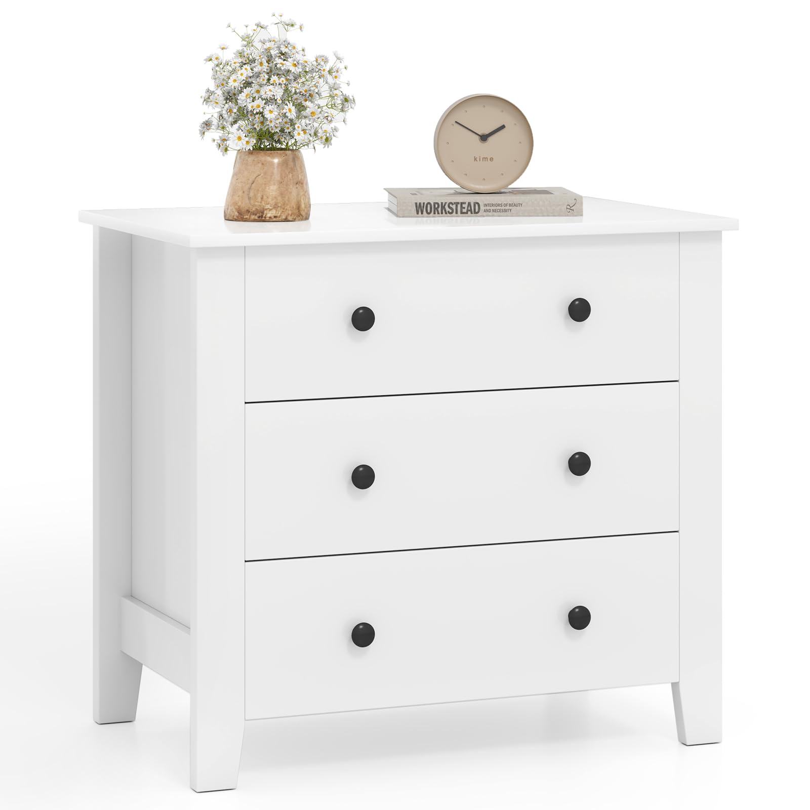 Dresser with 3 Drawers for Bedroom Storage - Chest of Drawers