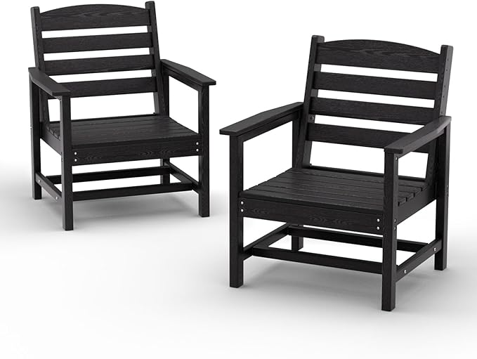 7 Piece HDPE Patio Furniture Set for 6, Dining Table and Chairs, Outdoor Table