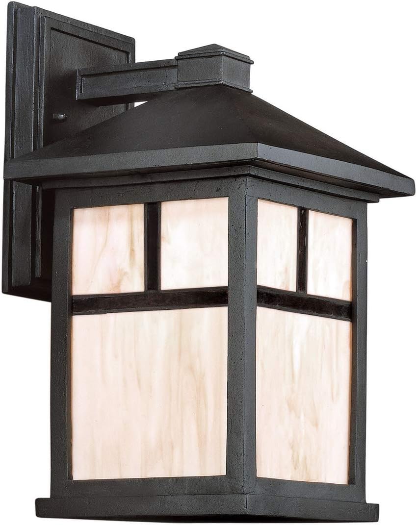 Lighting 1873-01 Craftsman / Mission 1 Light Outdoor Wall Sconce from the, Black