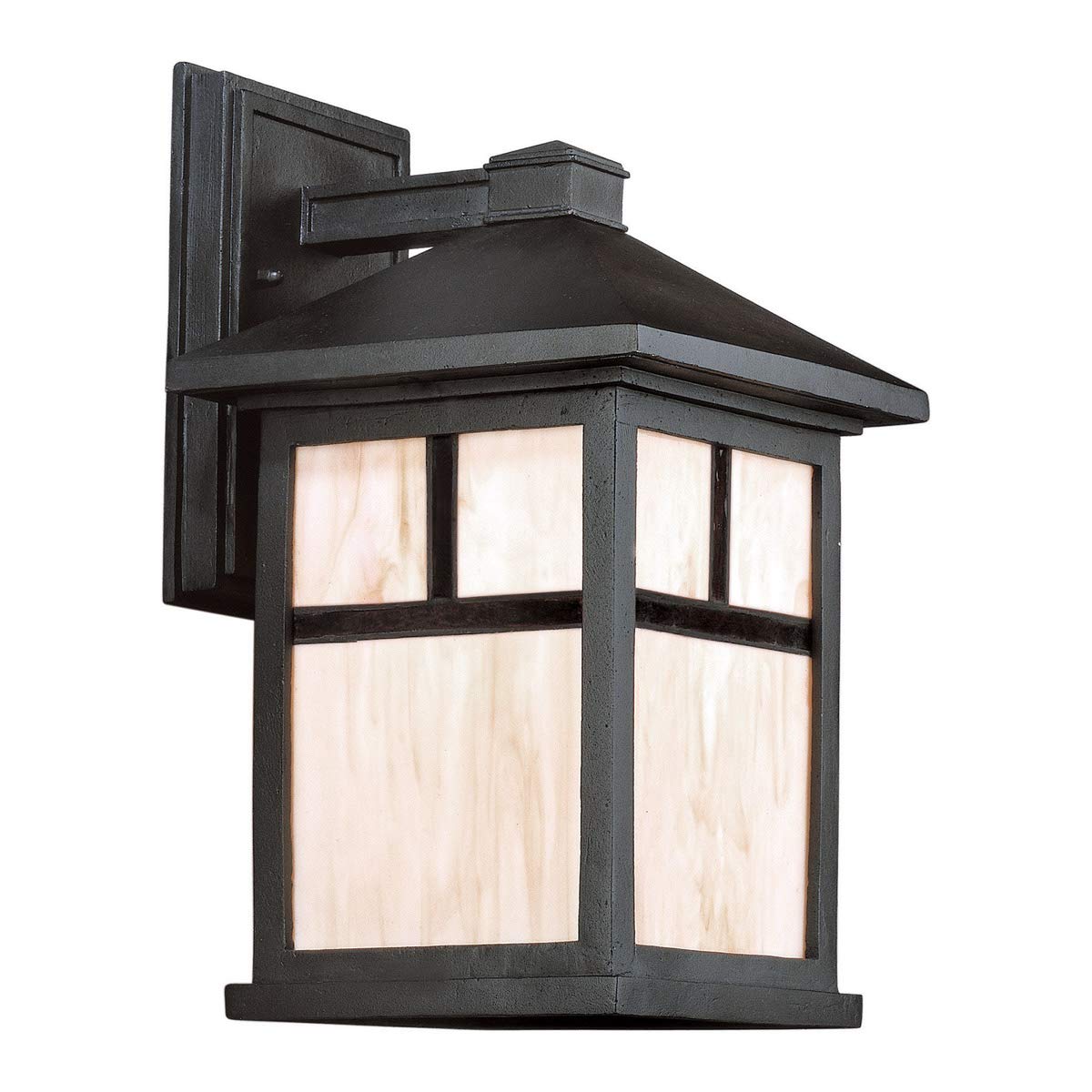 Lighting 1873-01 Craftsman / Mission 1 Light Outdoor Wall Sconce from the, Black