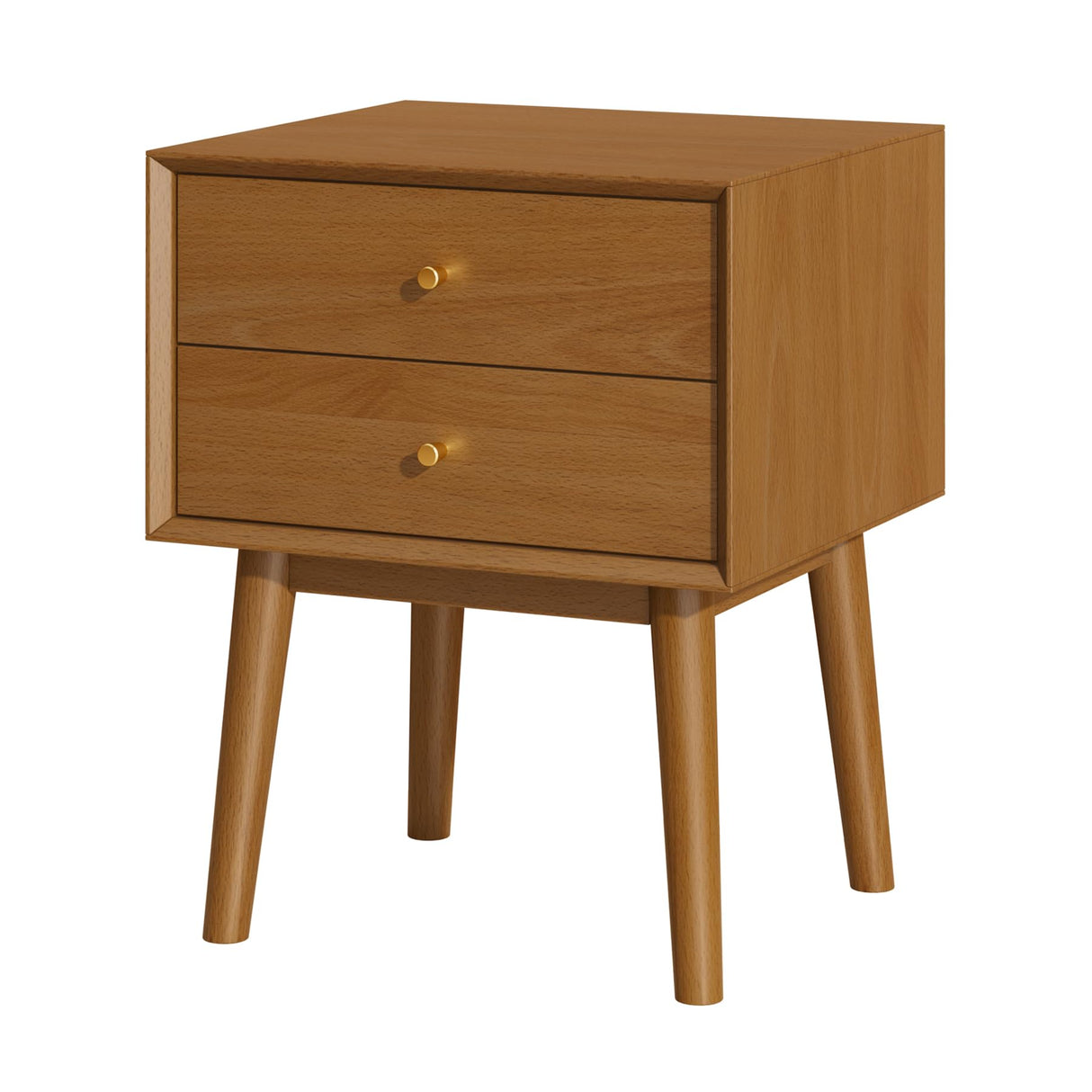 Mid Century Modern Nightstand, 2 Drawers