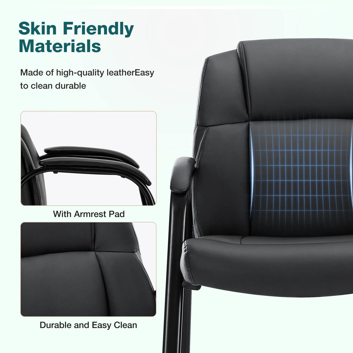 Guest Reception Accent Chairs, Black- 1 Pack