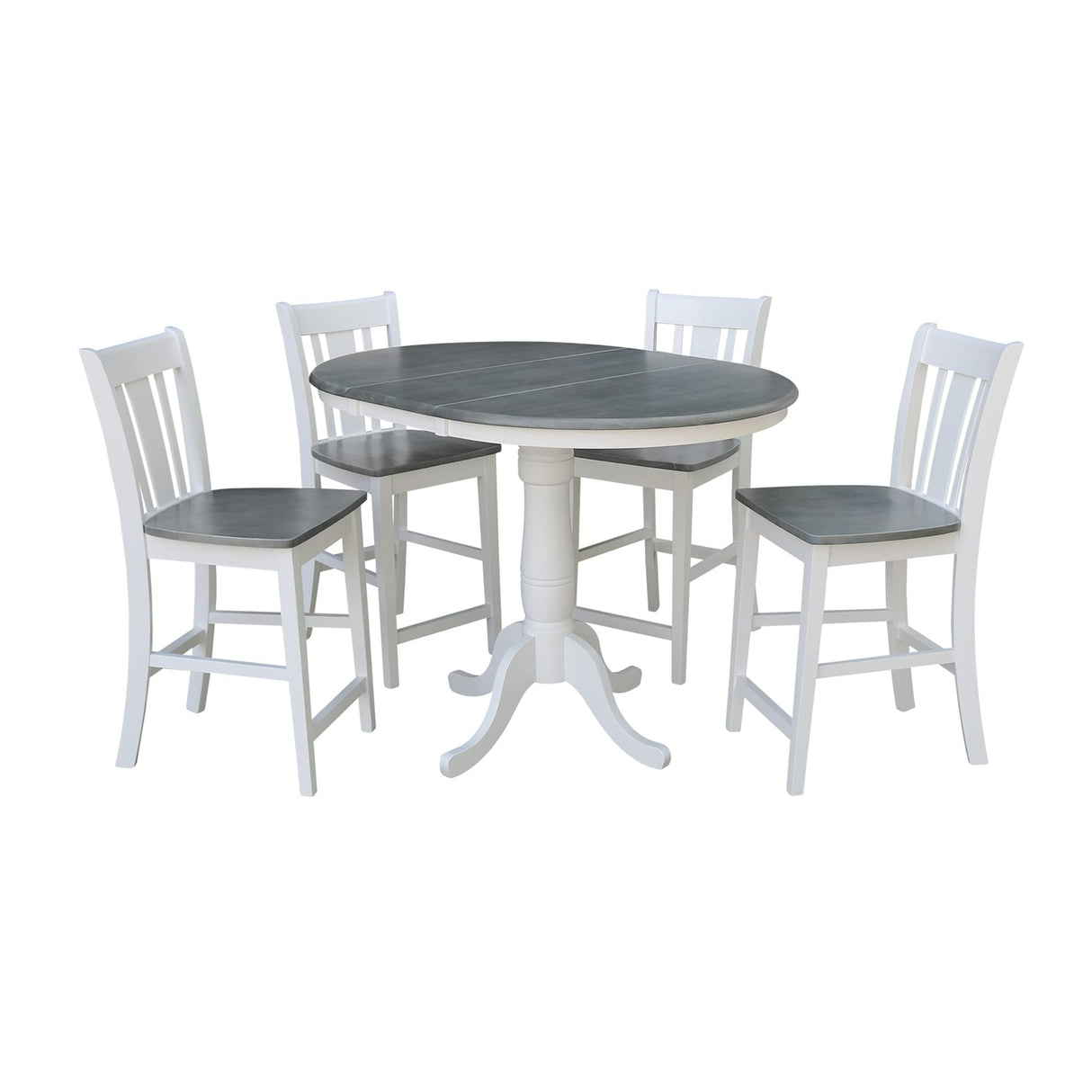 Concepts Chairs Dining Table Set, White/Heather Gray