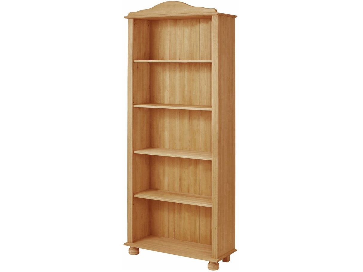 REALROOMS Chester 5 Shelf Open Bookcase, Stained Brown