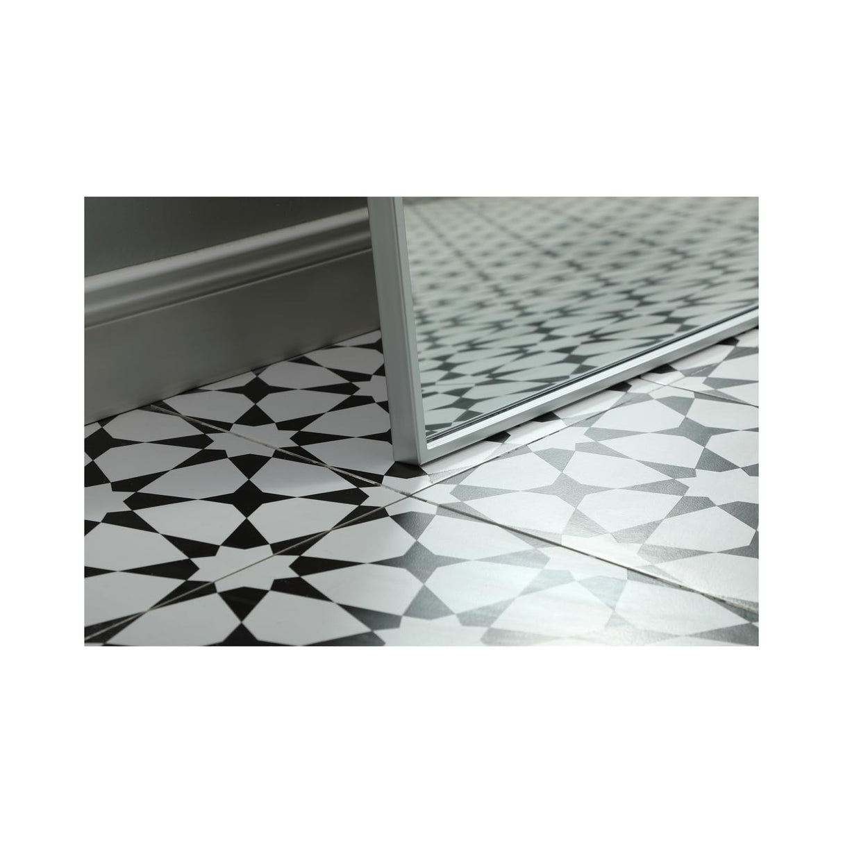 Blaire Arch Modern Wood/Iron Full Length Mirror in Black