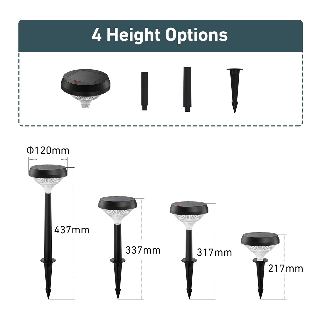 Pathway Lights 8 Pack, Solar Lights Outdoor, Warm White Solar Path Lights Waterproof