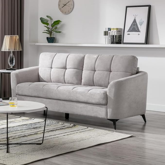 Linen Modern Sectional Sofa with Right Facing Chaise