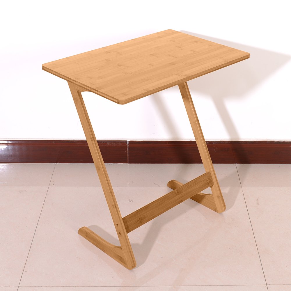 ZenoCraft Z-Shaped Bamboo Modern TV Tray Table
