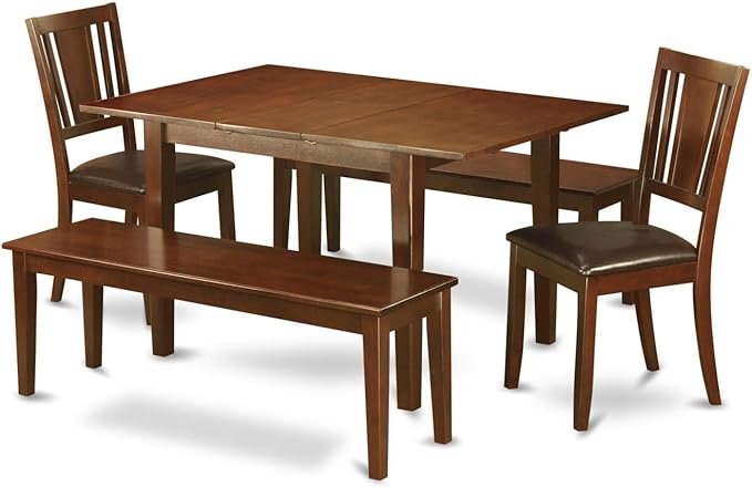 PSDU5-MAH-LC 5 Piece Dining Set Includes a Rectangle Dining Room Table with Butterfly