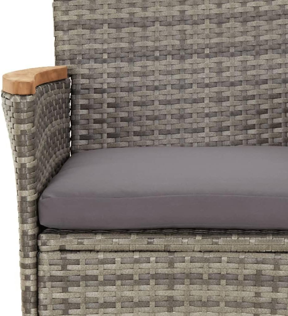 Outdoor Dining with 5 Piece Patio Dining Set, Comfortable Cushions, Durable Rattan, Gray