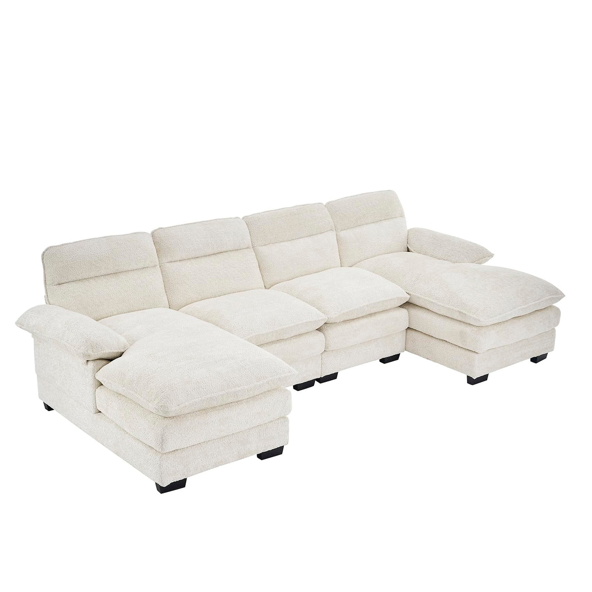 U Shaped Modular Sectional Sofa,6 Seat Couch 6 Deap Seats Corne