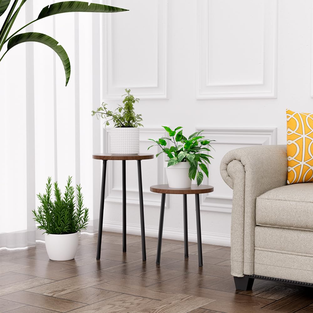SAKSUN Plant Stand Indoor, Mid Century Plant Holder 2 Pack , Corner Plant Stand Modern Plant Table for Indoor Plants Home & Garden Decor , Outdoor Plant Stands for Patio Garden Office Living Room