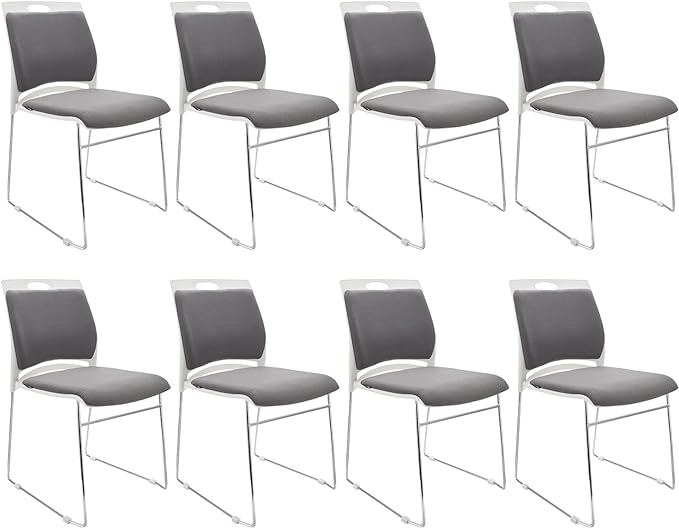 20 Pack Stacking Chairs 1102LB Capacity Home Office Guest Chair Set with Sled Base