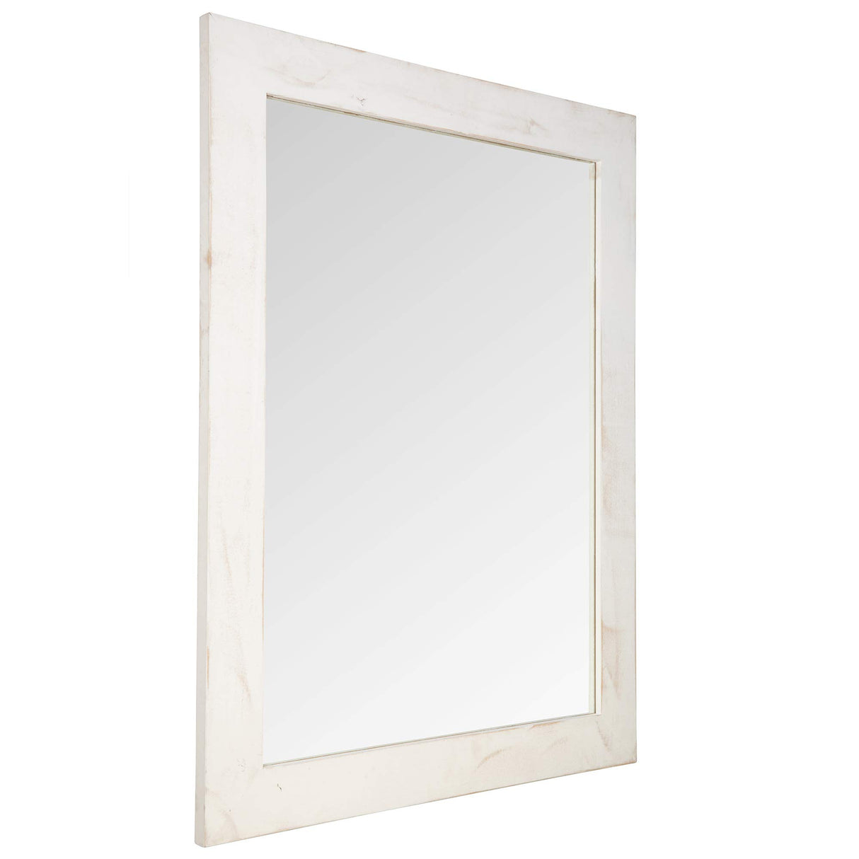 Farmhouse Bathroom Vanity Mirror, Whitewash