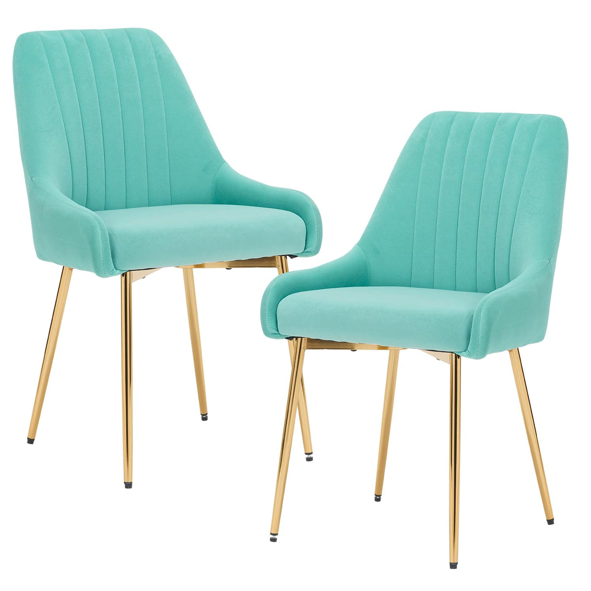 Modern Dining Chairs Set of 2, Velvet Dining Room Chairs with Golden Metal Legs